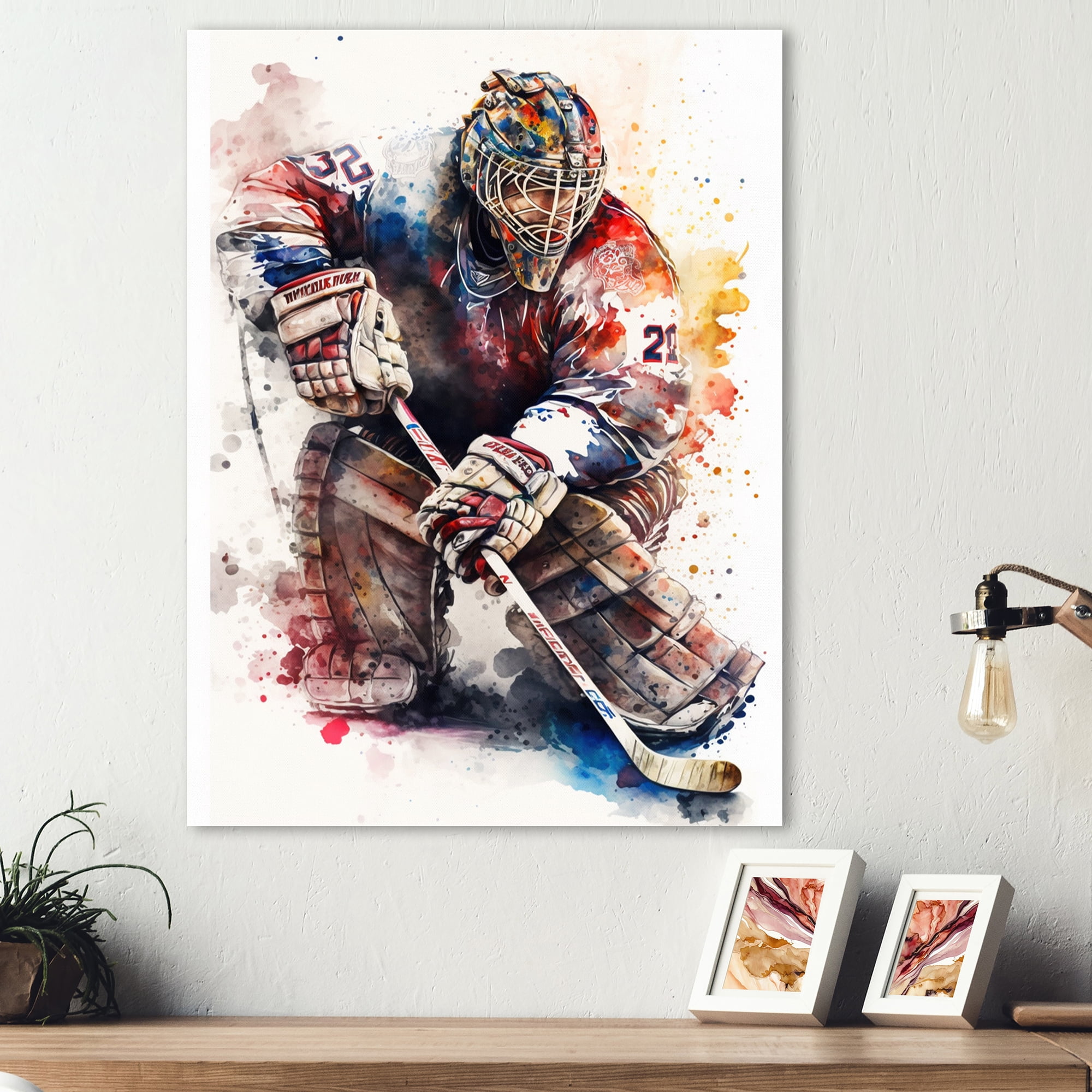 Designart Goal Tender During Game II Canvas Wall Art