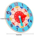 thumbnail image 3 of Light Blue Wooden Learning Clock Toy Time Telling Educational Puzzle Numbers Colors Cognitive Development Early Math Skills Teaching Aid For Kids 7.44X0.98 Inch 0.07 Lbs, 3 of 5