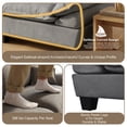 thumbnail image 5 of AENKYO 76" Modern Chenille Sailboat Loveseat, 2-Seater Cloud Sofa with Removable Pillow Arms, Gray, 5 of 8