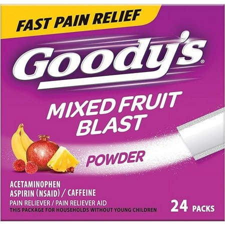 Goody's Extra Strength HEadache Powders, Mixed Fruit Blast, 24 Ea..