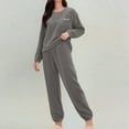 thumbnail image 2 of Women‘s Flannel Pajamas Set Long Sleeve Princess Neck Sleepwear Loungewear Cozy Winter Nightwear, 2 of 6