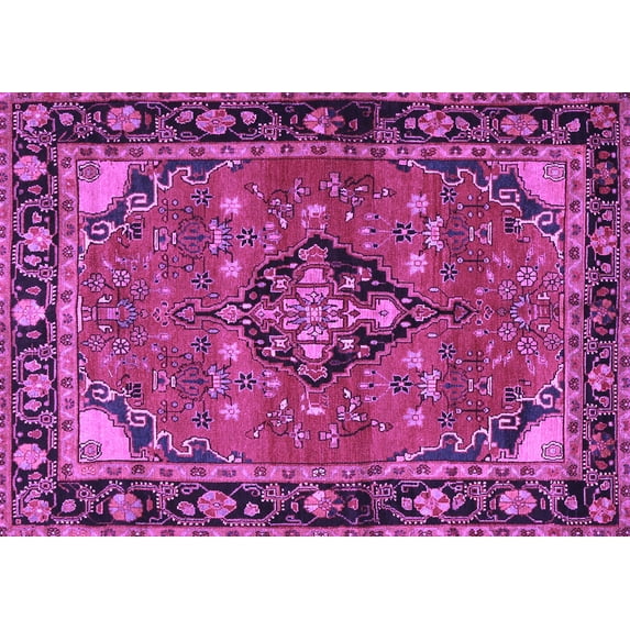Ahgly Company Indoor Rectangle Persian Purple Traditional Area Rugs, 8' x 10'