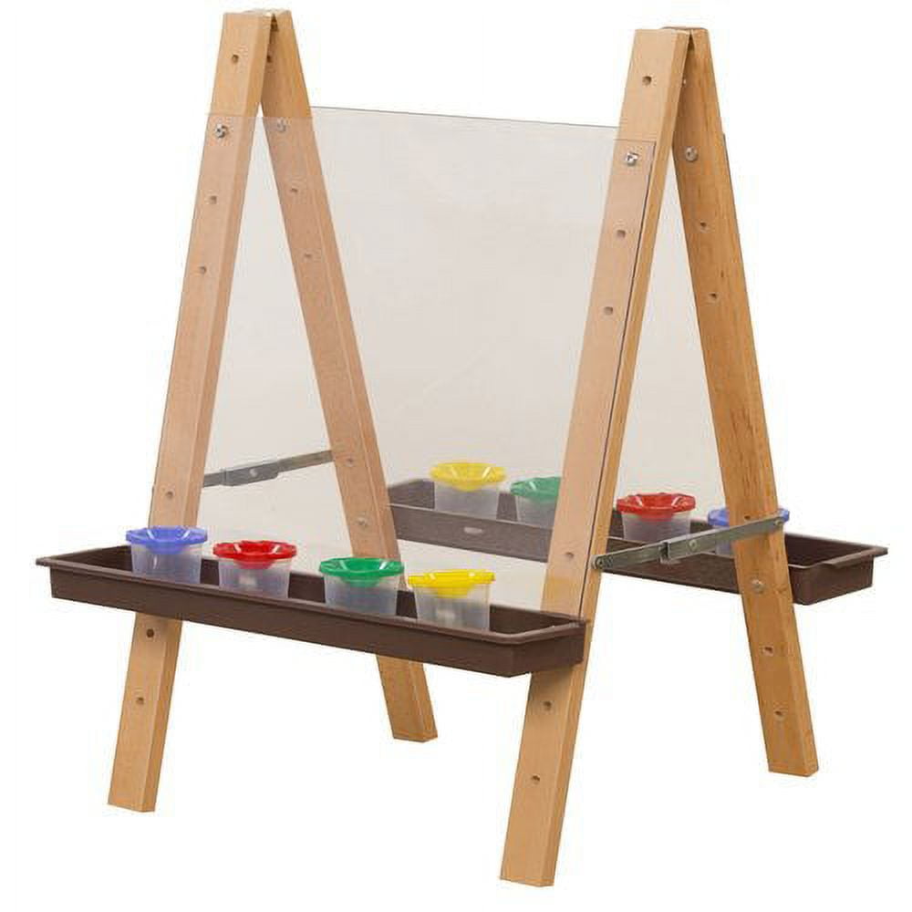 Wood Designs Double Acrylic Easel Flip Chart with 8 Paint Cups