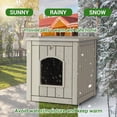 thumbnail image 3 of Outdoor Indoor Dog House,Resin Material Ventilate Waterproof Added to The Bottom,Multi-Functional Pet House for Small to Medium Dog(Grey, Medium), 3 of 13