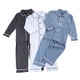 thumbnail image 4 of Ropa de dormir 100% algodón para niños y niñas, pijamas familiares de Color liso con volantes de Navidad, con botones, 4 of 4