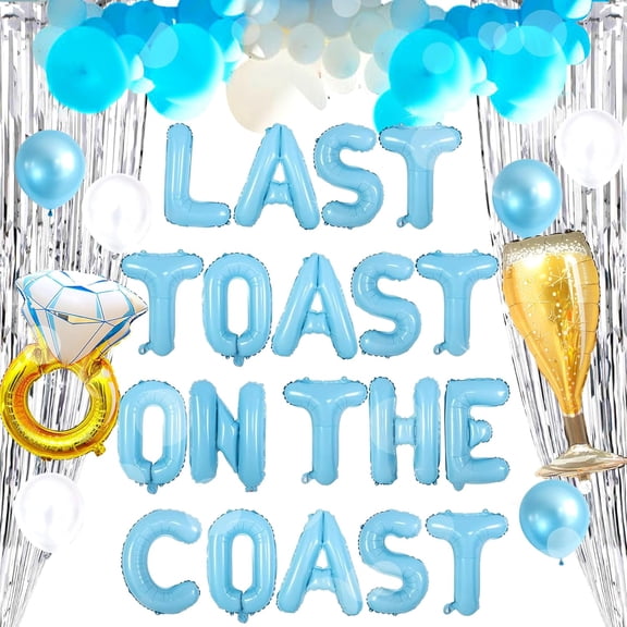 Last Toast On The Coast Balloon Banner Beach Bach Balloon Beach Bachelorette Party Decorations Coastal Bach Party Supplies