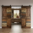 thumbnail image 4 of Coast Sequoia Inc Coast Sequoia 48in./60in./72in./84in. x 84in. S Series Multi-Color Pine Wood Double Sliding Barn Door With Hardware Kit Kona, 4 of 5