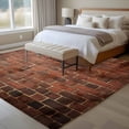 thumbnail image 4 of Red Bricks Large Area Rugs 6x9 ft Retro Walls Villages Vintage Shabby Style Washable Rug Non Slip Indoor Carpet Absorbent Floor Mat for Living Room Bedroom Dining Room, 4 of 9