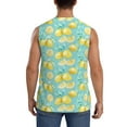 thumbnail image 4 of Bixox Men's Yellow Lemon Printed Shirt Sleeveless Fitness Tank Top-Large, 4 of 7