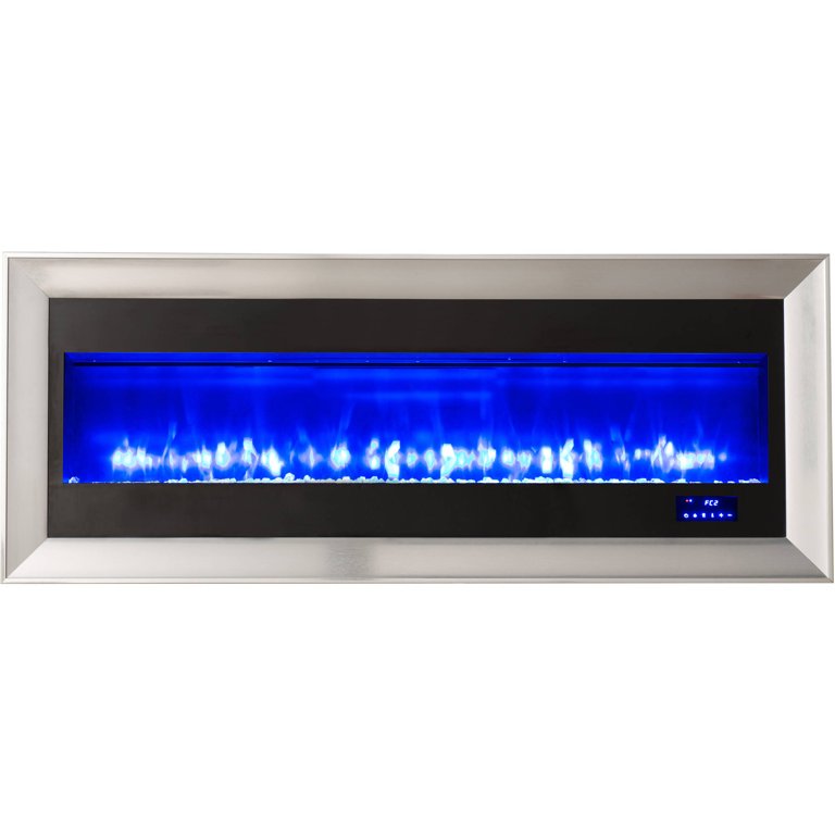 Prokonian 63 Wall Mounted Electric Fireplace with Space Heater SPB15029A,  Pewter - Walmart.com