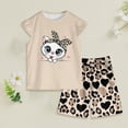 thumbnail image 2 of TOWED22 Kids Toddler Girl Sweet Summer Clothing 2 Piece Sleeveless Tank Shirts and Shorts Adorable Casual Sets with Pockets(Khaki,2-3 Y), 2 of 5