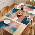 thumbnail image 5 of Blue Pink Placemats Set of 4 Minimalism Abstract Gradient Oil Painting Place Mats Indoor Wipeable Table Mats Washable Cloth Dining Table Placemats for Kitchen Holiday Party Home Decor 13x19 Inch, 5 of 9