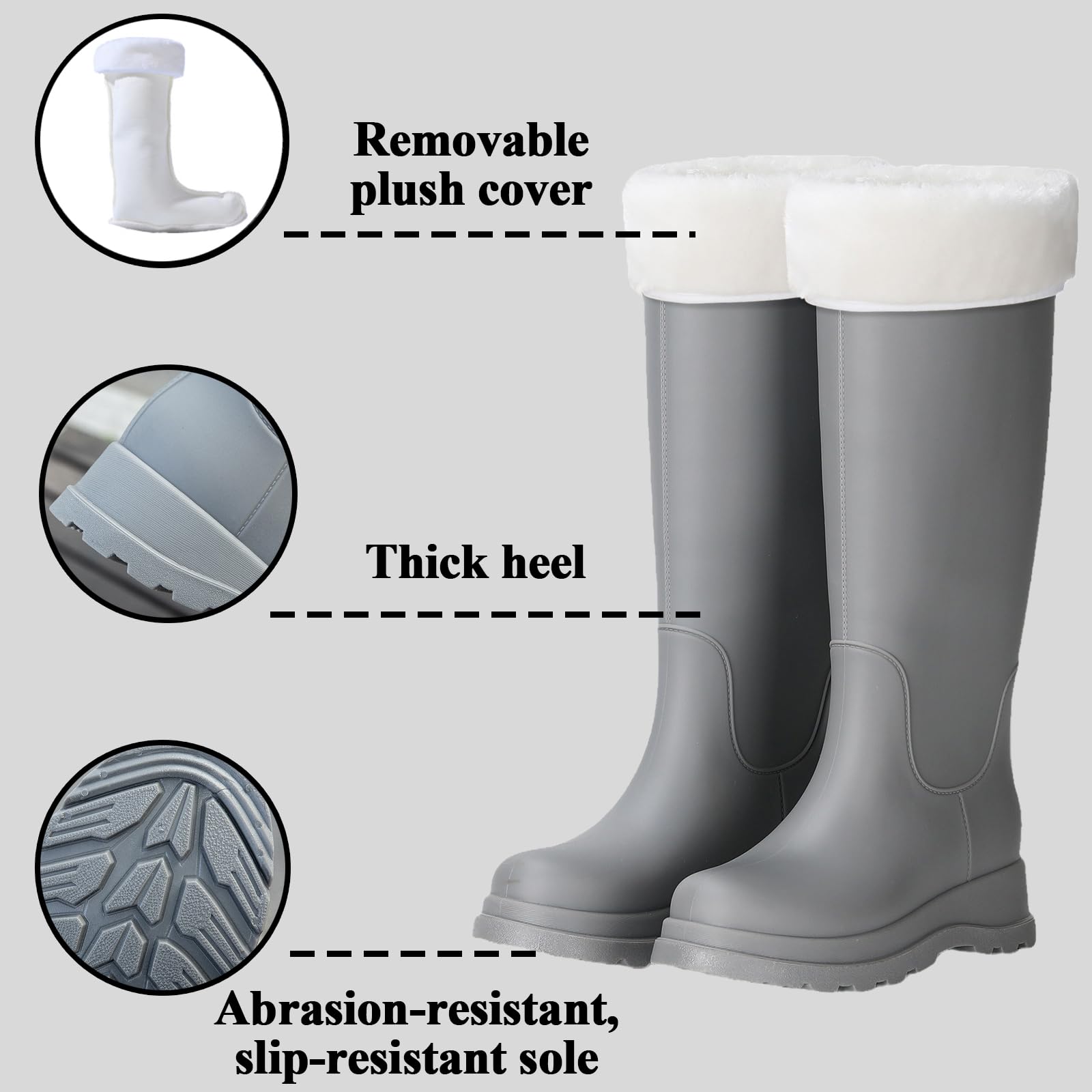 AUXDIQ Rain Shoes Women Mid-calf Boots Waterproof Rain Boots Outdoor Garden Shoes