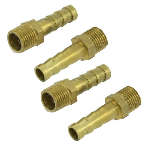Unique Bargains 1/8" PT Thread 1/4" Pneumatic Air Hose Straight Barbed Fitting Coupling 5 Pcs