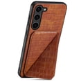 thumbnail image 5 of for Samsung Galaxy A14 Leather Phone Case Back Cover, Classic Croc-printed Check Crocodile Pattern Magnetic Foldable Hidden ID Credit Card Holder Slot, Kickstand Support, 5 of 8
