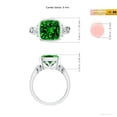 thumbnail image 5 of ANGARA Vintage Style Cushion Lab Grown 3 Ct Emerald Solitaire Engagement Ring for Women in 14K White Gold (Size-9mm) | May Birthstone, Anniversary, Jewelry Gift for Women | Lab-Grown Emerald Ring, 5 of 8