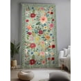 thumbnail image 2 of Sheer Curtains 108 Inches Long, Sage Green Floral Semi Sheer Curtains Light Filtering Window Treatment, Spring Flowers Leaves Farmhouse Privacy Voile Drapes for Living Room Bedroom 52x108 Inch, 2 of 7