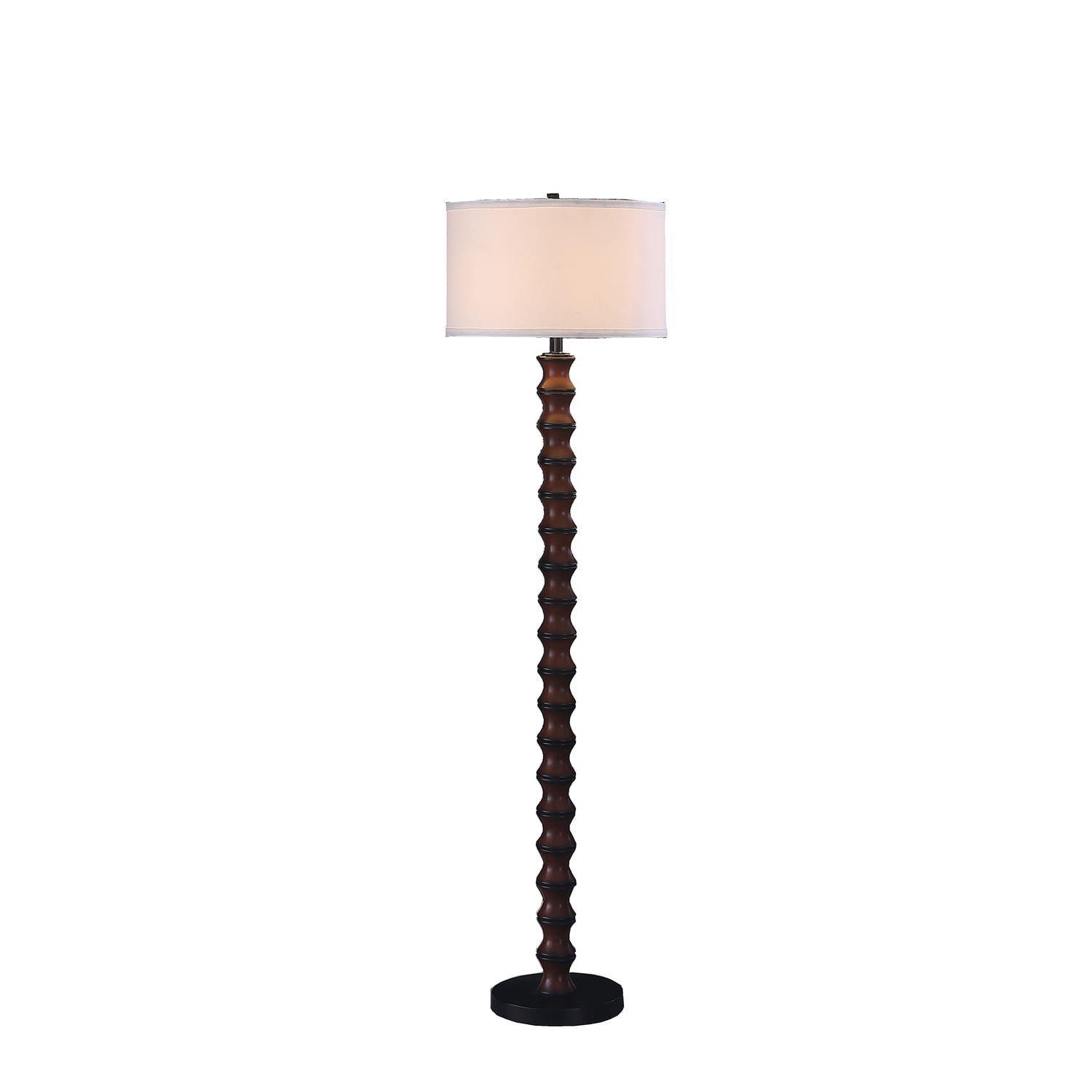 61" In Coastal Littoral Wood Insp Modern Dark Cherry/Black Polyresin Floor Lamp