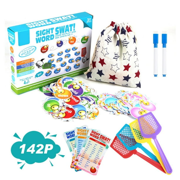 Vocabulario De Cartas Para Niños, Divertido Aprendizaje De Palabras En Inglés, Juego De Mesa Crazy Fly Swatter, Juguete Eigraketly FN002155-00
