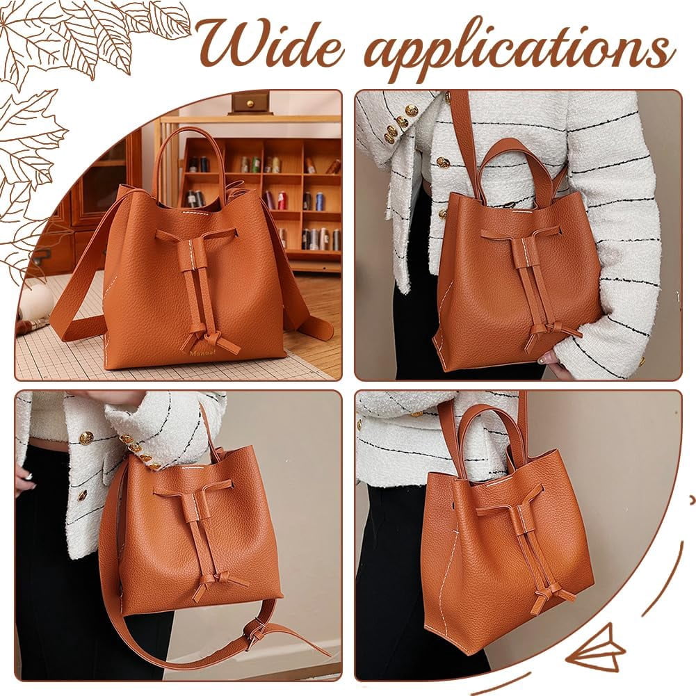 DIY Shoulder Bag Making Kits Imitation Leather Handmade Drawstring Bucket Bag Making All Materials Hand Sewing Handbag Making Set