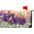 thumbnail image 2 of He is Risen Easter Watercolor Mailbox Cover Welcome Spring Floral Mailbox Covers Magnetic Standard Size 21" X 25.5" Happy Easter Mailbox Wrap Post Letter Box Cover Decor for Home Outdoor Yard Garden, 2 of 5
