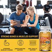 Vitamin D3 + K2 Capsules, 10000 IU Vitamin D3 with 250 mcg K2 (MK7) Supplement, 120 Softgels