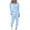 Light Blue, variant on Yeaiivve Two Piece Outfits for Women Sweatsuit Button Down V Neck Tops and Drawstring Joggers with Pockets Workout Loungewear Gray S