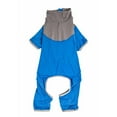 thumbnail image 4 of Pet Life YGHL4BLLG Active Embarker Heathered Performance 4-Way Stretch Two-Toned Full Bodied Warm Up Track Suit - Blue, Large, 4 of 8