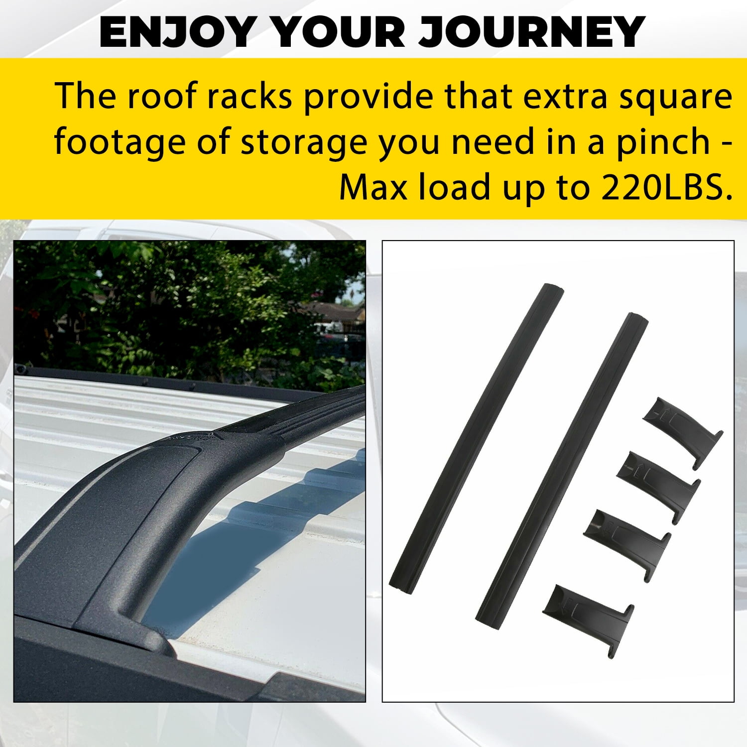 Kojem Roof Rack Cross Bars for 2015-2020 Chevy Tahoe Suburban Escalade GMC Yukon Luggage Cargo Ladder Crossbars Roof Cross Rail 2016 2017 2018 2019