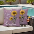 thumbnail image 4 of Violet Sunshine Sunflower Outdoor Waterproof Pillow Covers, Pastoral Bees Farmhouse Floral Decorative Square Throw Pillowcase Sofa Cushion Sham for Patio/Couch/Chair, 24"x24" 2 Pack, 4 of 8