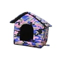 thumbnail image 2 of Pet Sleeping Bed Rainproof Cat Kennel Cat House for Courtyard Dogs Cat Kitty M, 2 of 9