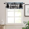thumbnail image 2 of Misty Forest Valance Curtain, Rustic Farmhouse Pine Tree Landscape Country Woodland Deer Print Blackout Short Window Drape for Kitchen Living Room Bedroom, 54x18inch, 2 of 6