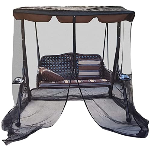 Patio Swing Mosquito Netting Polyester Mesh Screen with Zipper Opening Outdoor Swing Chair