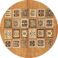 thumbnail image 1 of Ahgly Company Indoor Round Abstract Brown Modern Area Rugs, 8' Round, 1 of 4