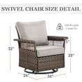 thumbnail image 4 of PARKWELL Outdoor Swivel Gliders Set of 2,Patio 360-Degree Swivel Rocker Lounge Chair with Cushion,Wicker Bistro Furniture Set,Beige, 4 of 8