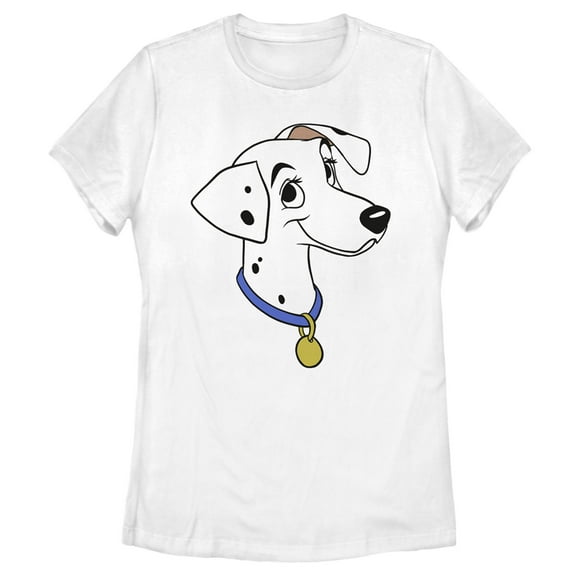 Women's One Hundred and One Dalmatians Perdita Big Face Graphic Tee White Medium