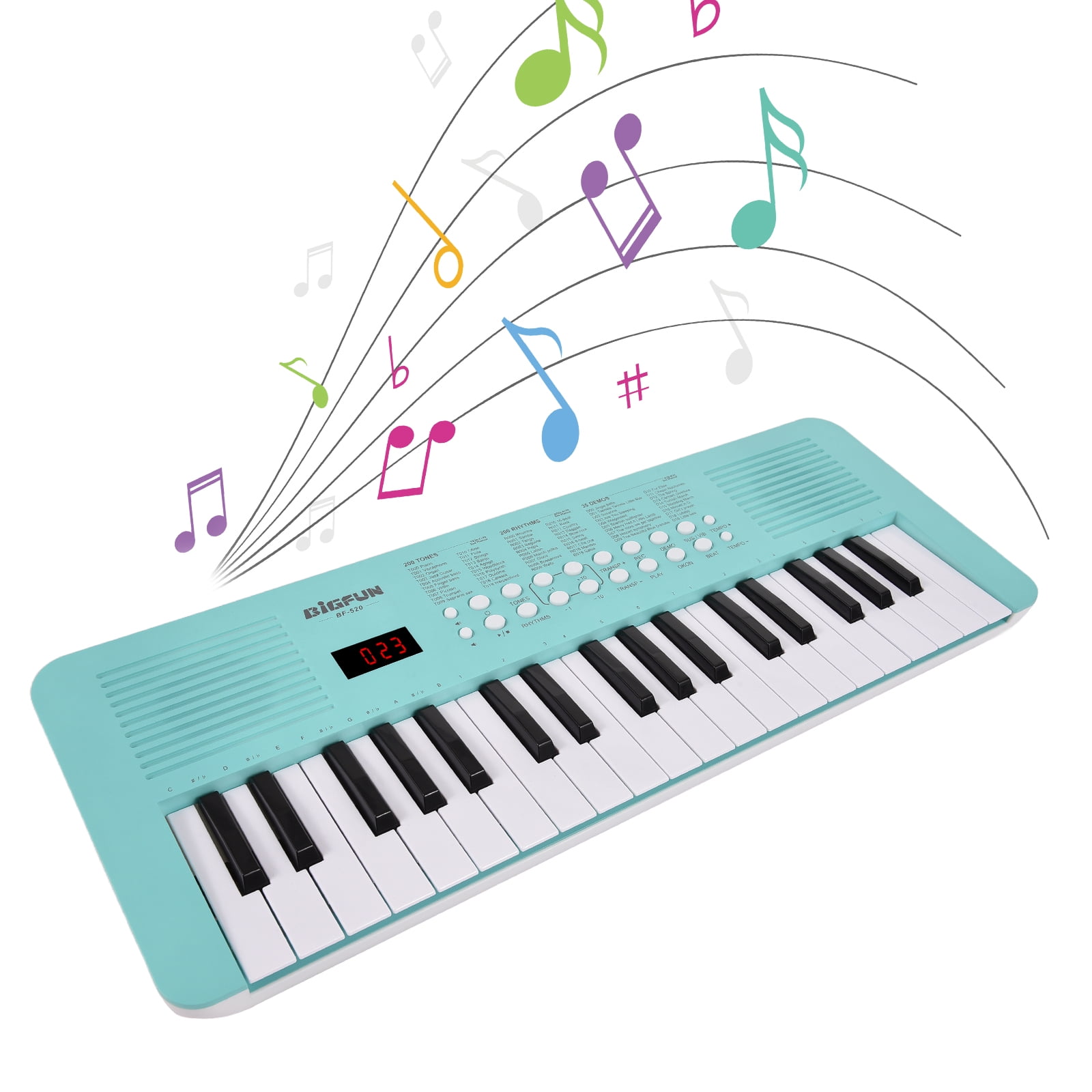 electric piano For 37 Key Electronic Keyboard Piano 200 Tones 200 Rhythms 35 Demos Musical Instrument with Microphone Dual Power Mode Portable Music Piano Keyboard Gift for Beginners Keyboards