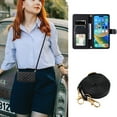 thumbnail image 6 of Decase for iPhone 12 Pro Max Case Wallet with Card Holder for Women Man,Elegant Style Protective Leather Stand Cover Magnetic Clasp Crossbody Strap & Wristband,for iPhone 12 Pro Max- black, 6 of 6
