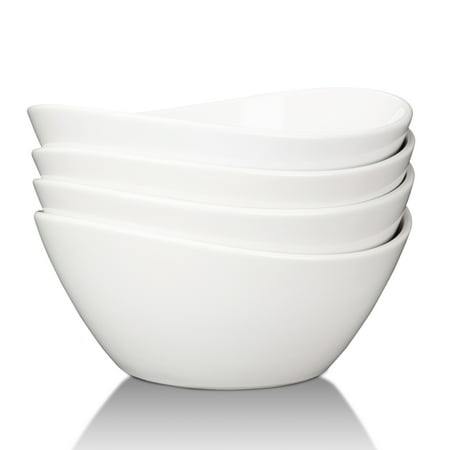 

DSstyles Salad Bowls - 9.3 Ounce Soup Bowls with Curve Shaped Design Set of 4