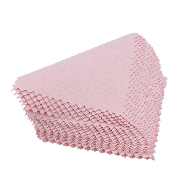 BRIGHTFUFU 50 paños de limpieza para joyas, de gamuza, de plata (rosa)
