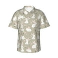 thumbnail image 2 of Picia Rabbit And Flower Gentle Cotton Regular Fit Short Sleeve Casual Hawaiian Shirt for Men-Medium, 2 of 9