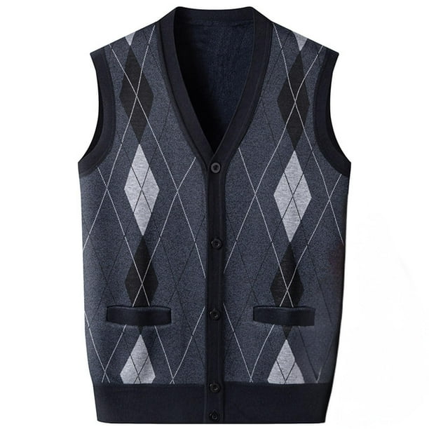 Chaqueta de Punto de Cuello en V de los Hombres, Abrigo Cálido con Ligero Estiramiento para el Otoño Y el Uso Casual Diario, Blusa en Capas de Moda