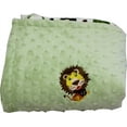 thumbnail image 2 of Lil Cub Hub 1BPGCGD-M Lion Minky Blanket - Green & Brown Circle Print with Sage Dot, 2 of 5