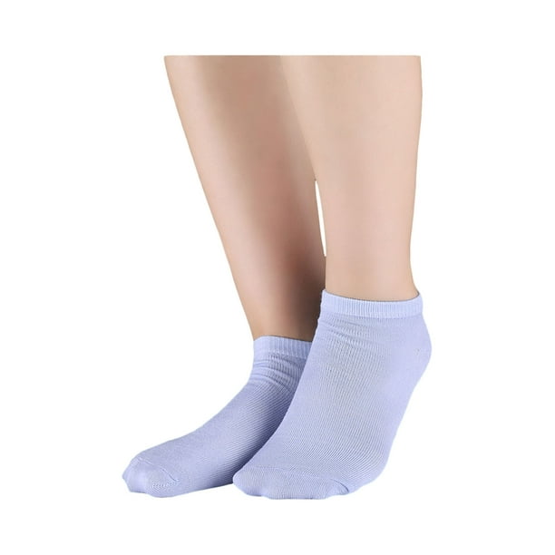 INSPIRE CHIC Calcetines de tobillo bajos de 10 pares para mujer, con pu?os elásticos y transpirables, azul cielo medio