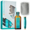 Moroccanoil Great Hair Day Set Treatment Original Oil 3.4 oz With Cermaic Brush