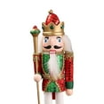 thumbnail image 6 of Christmas Nutcracker Ornament 12inch Sculpture for Shelves Tabletop Festival Red Green, 6 of 7