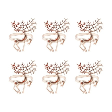 

BYDOT Alloy Material Deer Napkin Rings 3 Colors Choose for Wedding Bridal Shower Table