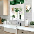 thumbnail image 5 of St. Patrick's Day Balloon Curtains for Living Room/French Door, Country Spring Clovers Green Black Plaid Tie Up Curtains 63 Inch Length Energy Saving Kitchen Curtains Shades for Windows 42"x63", 5 of 8