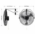 thumbnail image 2 of Alvantor 18"/20" Industrial Wall Mount Fan, 3-speed IP44 Waterproof Fan, Max. 3400 CFM Wall Mounted for Outdoor, Commercial, Residential, Greenhouse, Workshop, Patio, High Velocity, 2 of 7