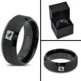 thumbnail image 4 of Tungsten Wyoming The Equality State Horse Riding Band Ring 8mm Men Women Comfort Fit Black Beveled Edge Brushed Polished, 4 of 4